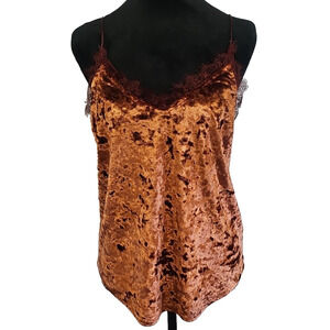 Kimchi Blue by Urban Outfitters Burnt Orange Velvet Lace Tank Size M Coachella